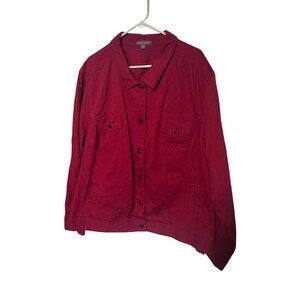 Jessica London red denim cotton jacket size 34 W